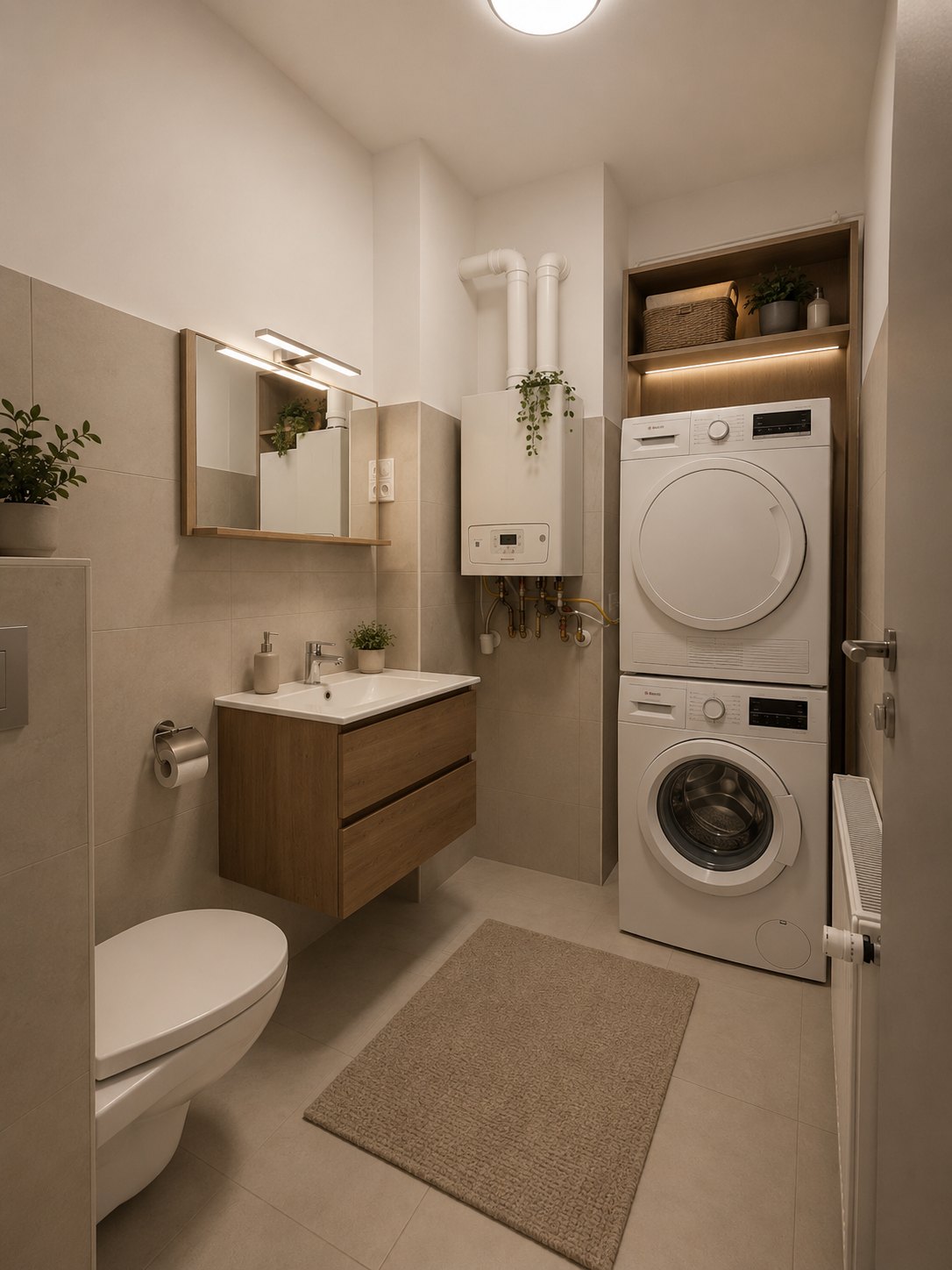 WC és mosókonyha
